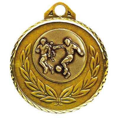 Stock Diamond Wreath 2" Medal -Soccer Male