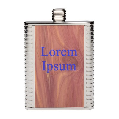 6 Oz. Redwood Inlay Pocket Flask