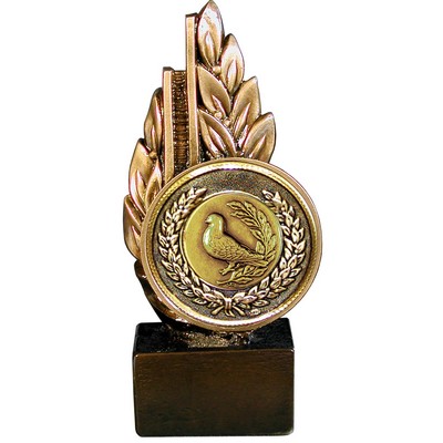 Stock Laurel 9" Trophy with 2" Bird coin and engraving plate