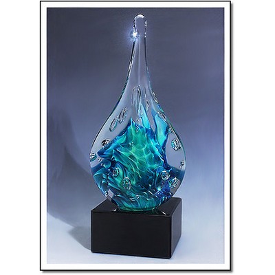 Atlantis Art Glass Sculpture w/o Marble Base (3"x6.5")