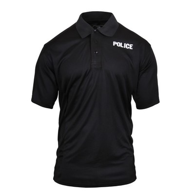 Black Moisture Wicking 'Police' Polo Shirt (2XL)