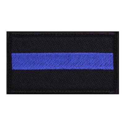 Thin Blue Line Patch W/ Hook Back (1 7/8"x3 3/8")