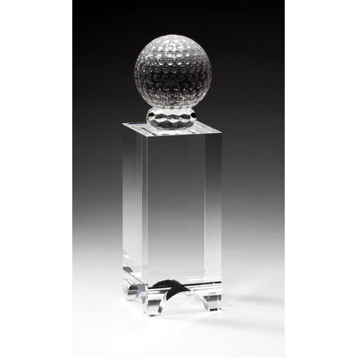 Gracious Winner Optic Crystal Golf Tower Trophy - 7 1/2'' h