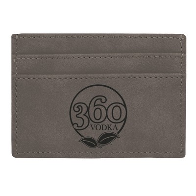 Leatherette Money Clip/Card Holder - Grey