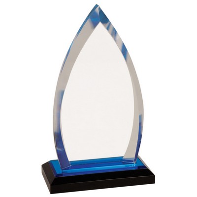 Apogee Acrylic Award with Mirror Base, Blue, 8 3/4"H