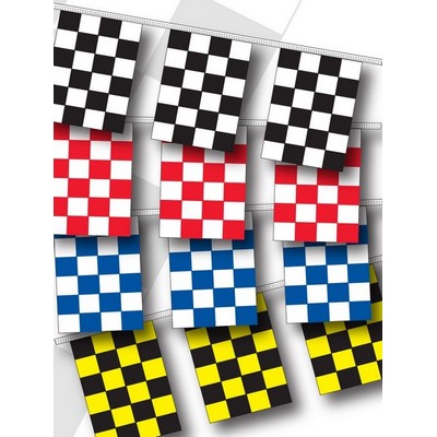 30' Checkered Rectangle Race Track Starter Pennant (4 Mil.)