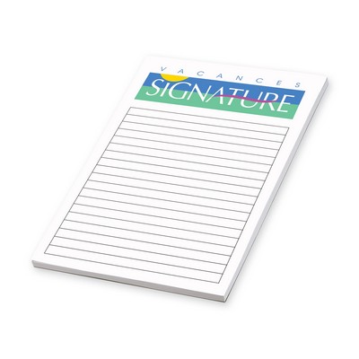 25 Sheet Non Sticky Notepad - 4 Color Process (5 3/4"x8")