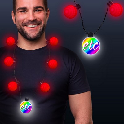 Red LED Medallion Ball Necklace