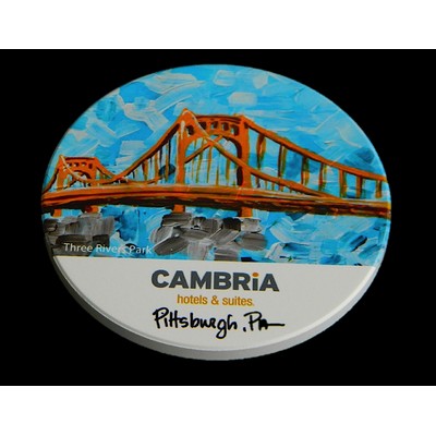 4" Round Ceramic Stone Coasters Glossy Finish (overseas production)