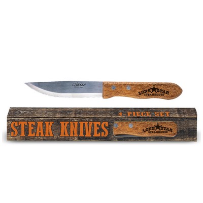 Wood Jumbo Steak Knife Set