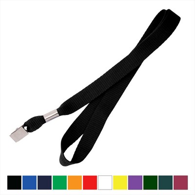 5/8" Flat Blank Lanyard (Bulldog Clip)