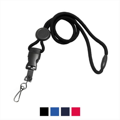 1/4" Polyester Lanyard with Round Slider and Quick Release (Swivel Hook)