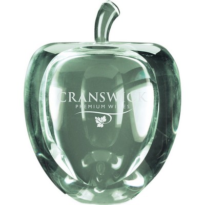 3 3/4" Crystal Apple with Flat Face