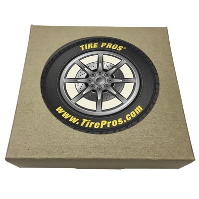 Absorbent Stone Car Coasters | Round | 2 1/2" dia. | Set of 2 | Natural Kraft Box