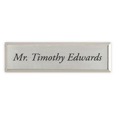 Engraved Metallic Name Badge - Silver, 3" x 1 1/2"