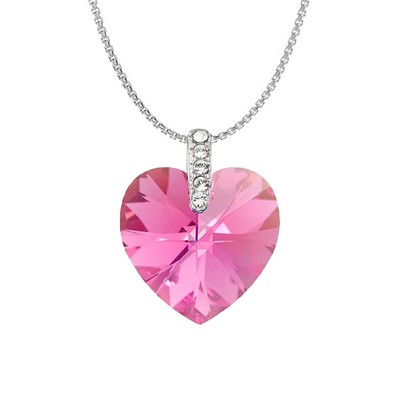 Swarovski Elements Crystal Heart Necklace - Rose