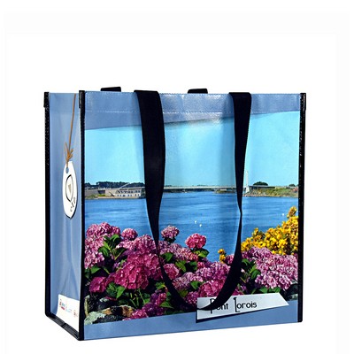 Custom Full-Color Laminated Non-Woven Artistic Tote Bag 15"x15"x6"