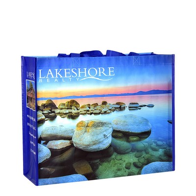 Custom Full-Color Laminated Non-Woven Promotional Tote Bag 17.5"x14.5"x6"