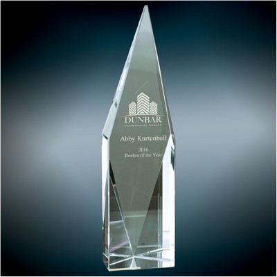 Churchill Peak Crystal Award, 7 3/4"H