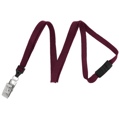 3/8" Breakaway Blank Lanyard w/Bulldog Clip (Maroon Red)