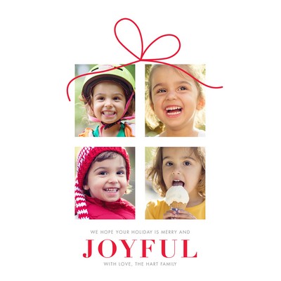 Joyful Gift Flat 4 Photo Christmas Cards