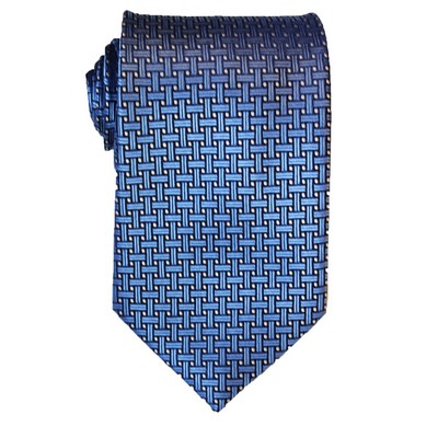 Classic Grid Light Blue Tie