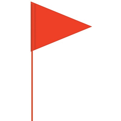 Solid Color Orange Pennant Field Flag w/Orange Staff