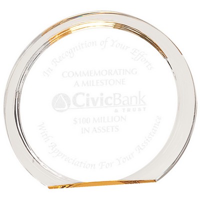 5 3/8" Gold Round Halo Acrylic Award