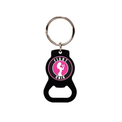 Black-Finish Metal Bottle Opener with Key Ring