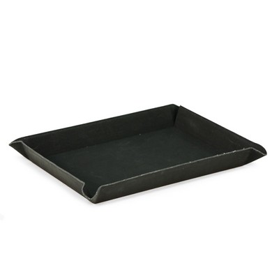 Large Rectangular Valet "Leatherette"-Black