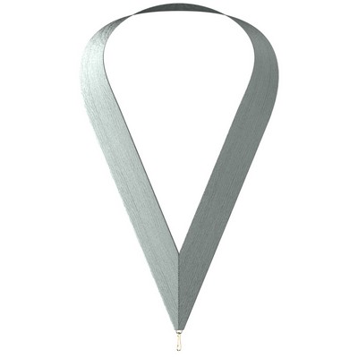 Metallic Silver Neckband w/ Quick Clip (1-1/2" x 34")