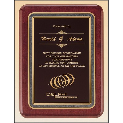 Airflyte® Rosewood Piano-Finish Plaque w/Gray Florentine Border (7"x 9")