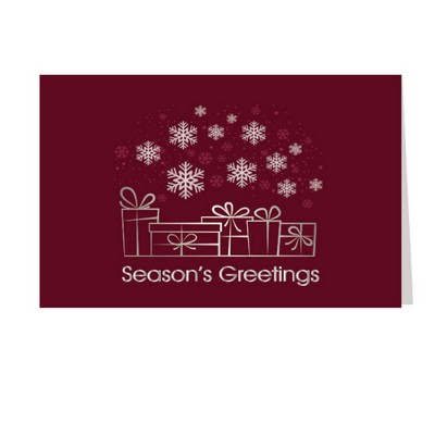 Burgundy Gifts / Snowflakes Greeting Card