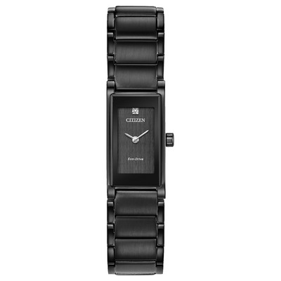 Citizen Ladies' Eco-Drive Axiom Diamond Watch, Black SS with Black Dial