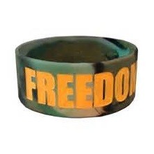 1" Camouflage Debossed w/ Color Filled Silicone Wristband