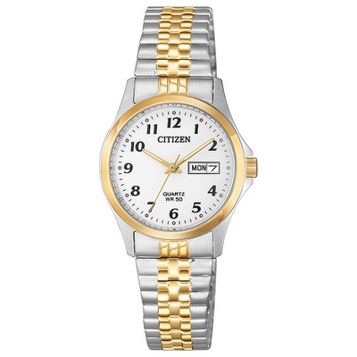 Citizen® Ladies Quartz Expansion Band Watch w/Two-Tone Stainless Steel Strap