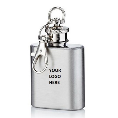 Mini SS Key Chain Hip Flask 1oz