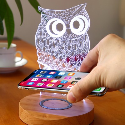 Acrylic 3D LED Lamp With Wireless Charging