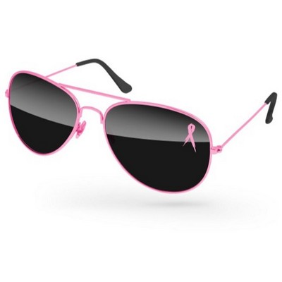 Breast Cancer Awareness Aviator Sunglasses