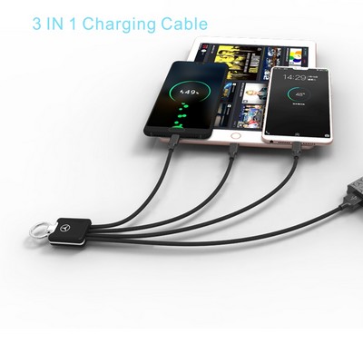 SCB09 Short 3 in 1 Charging Cable Fast Charging Keychain Charger