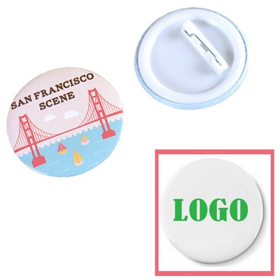 1 1/2" Round Pin Tin Button/Badges