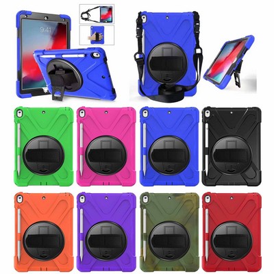 Kidder iPad 10.2" Case with Hand Strap + Shoulder Strap (Blue)