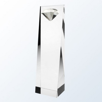 Clear Diamond Tower Optic Crystal Award - Small