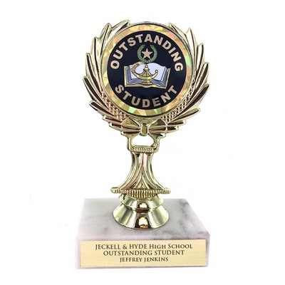 5¼" Trophy Rise w/2" Mylar Outstanding Student Insert