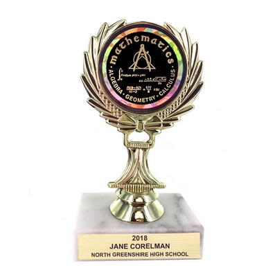 5¼" Trophy Rise w/2" Mylar Mathematics Insert