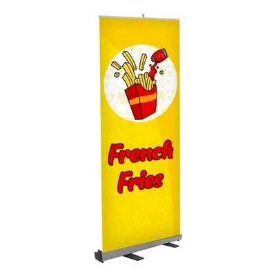 French Fries Pre Printed Roll Fx Banner 33" x 80" - Yellow