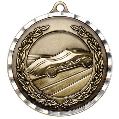 Pinewood Derby Antique Finish Brass Medal