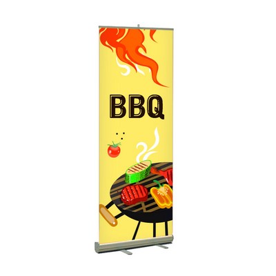 BBQ Pre Printed Premium Retractable Banner Yellow 33" x 80"