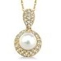 Jilco Inc. Yellow Gold Diamond & Cultured Pearl Necklace