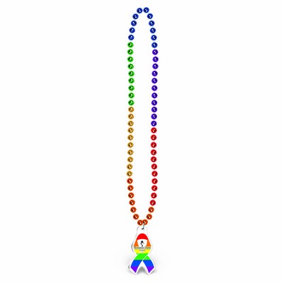 Rainbow Beads with a Custom Shaped Medallion